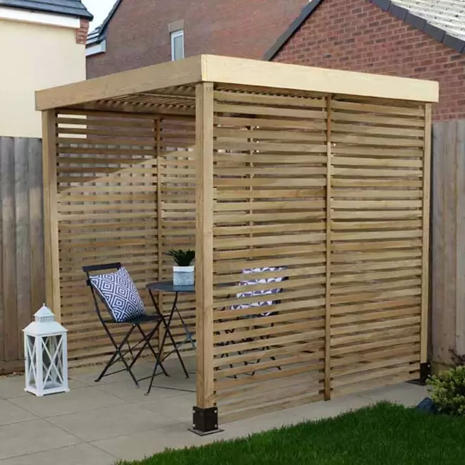 Forest Garden 1.97m 3 Sided Wooden Modular Pergola