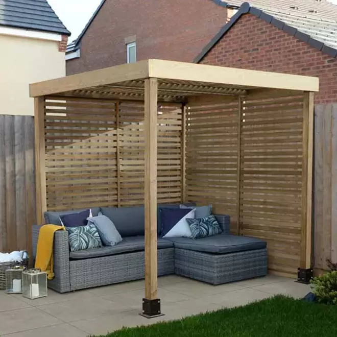 Forest Garden 1.97m 2 Sided Wooden Modular Pergola