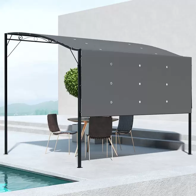 Outsunny 3 x 2.5m Charcoal Retractable Grey Sun Shade Pergola Roof