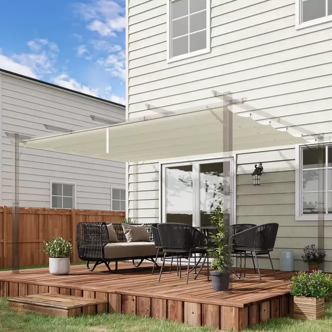 Outsunny Cream Pergola Canopy Replacement Top 4 x 3m