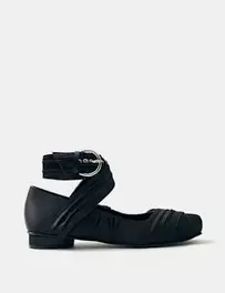 Volant Satin Flat Ballet Pumps
