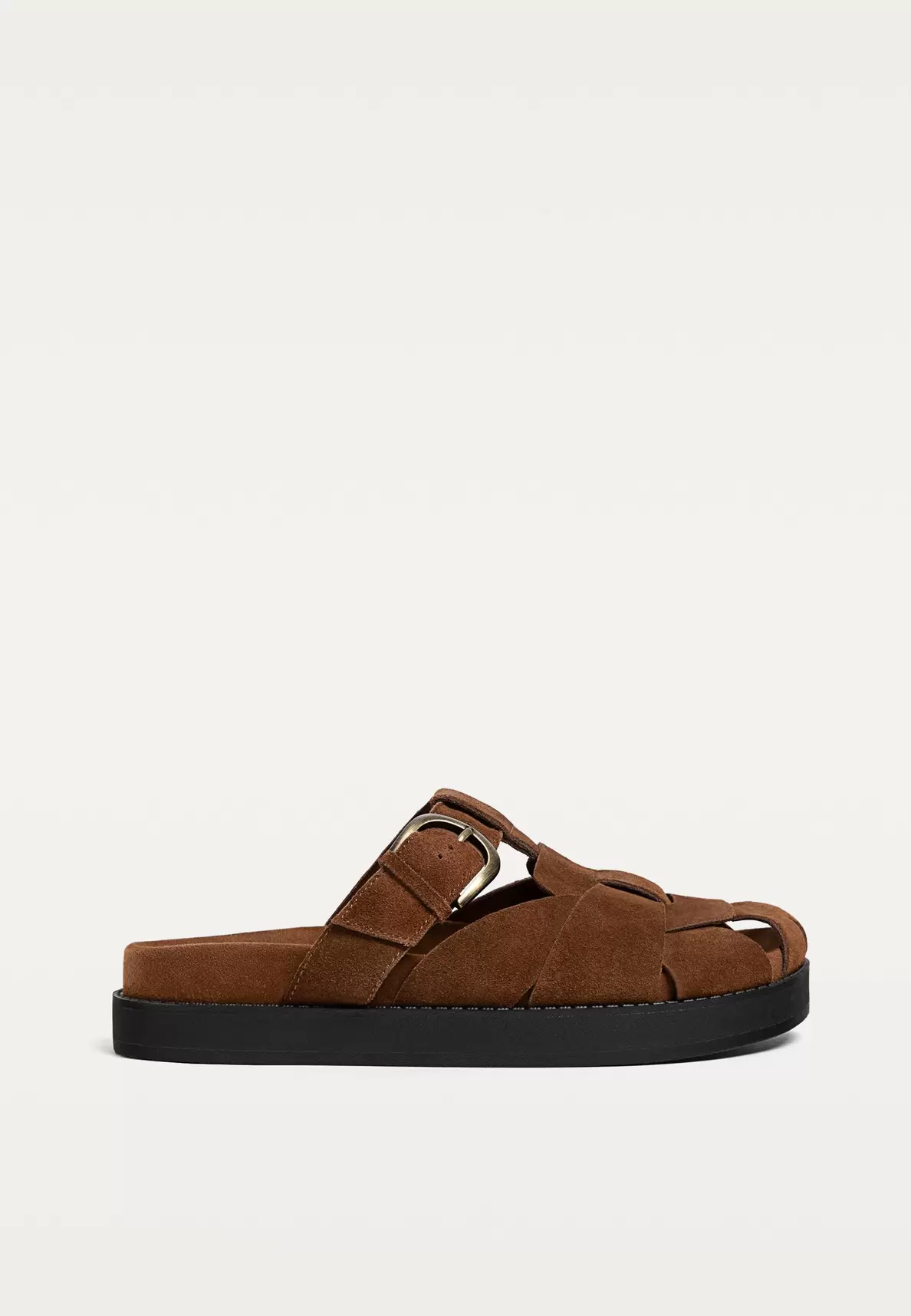 Leather cage sandals