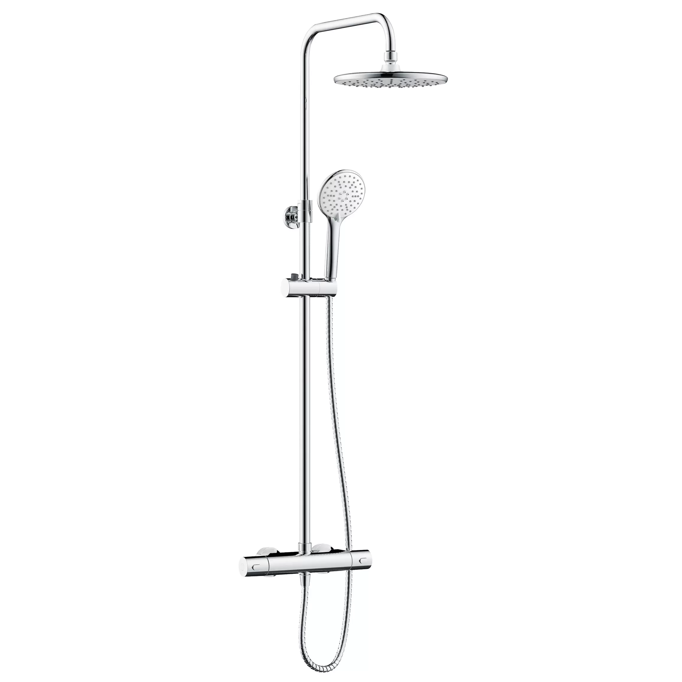 Bristan Divine Chrome effect Rear fed Thermostatic Mixer Shower with 2 heads & 1500m hose length