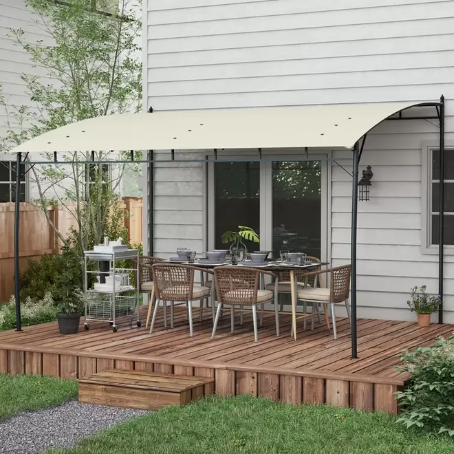 Outsunny Cream White Pergola Gazebo 8.60 x 12.80ft