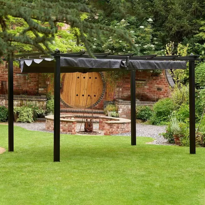 Glendale 4 x 3m Seville Grey Garden Pergola