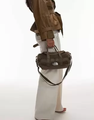 The North Face Base Camp high pile mini bag in brown