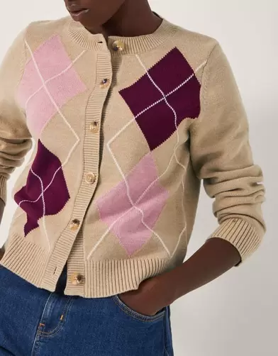 Anne Argyle Knitted Cardigan Camel