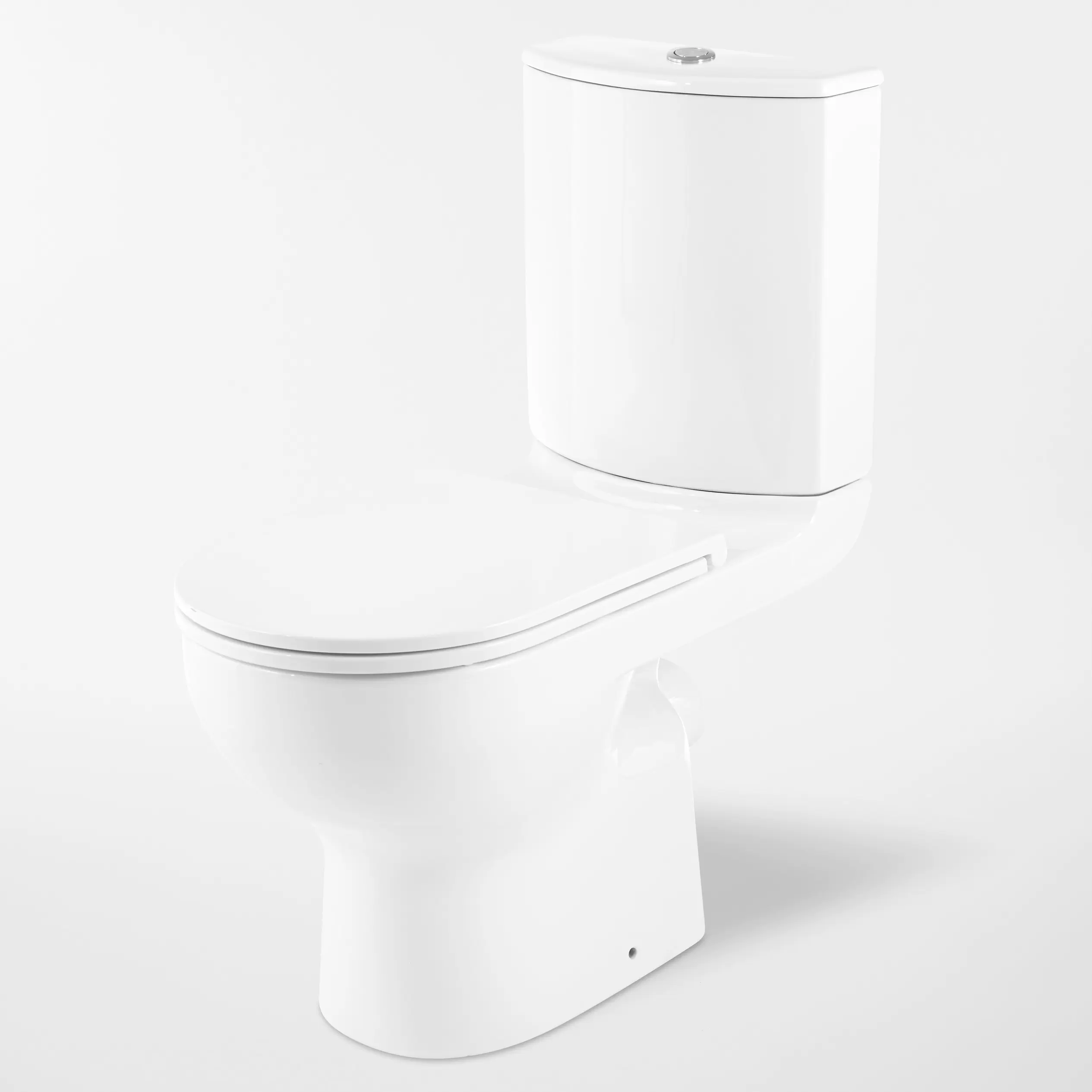 GoodHome Cavally White Close-coupled Toilet set with Soft close seat & Exposed cistern