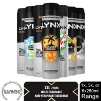 Lynx XXL 72-Hour Sweat Protection Anti-Perspirant Deodorant 1, 3 or 6 Pack,250ml