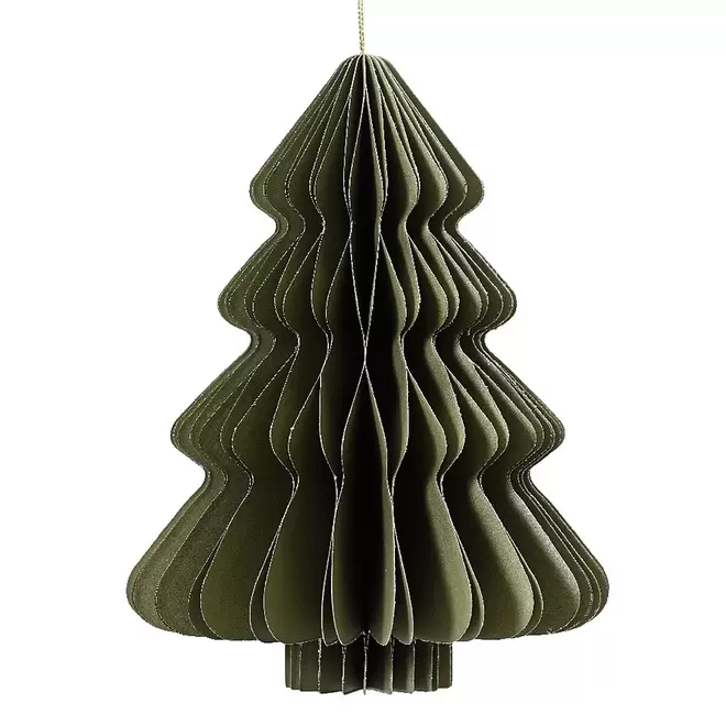 Decoris Dark Green Paper Tree Decoration (20cm)