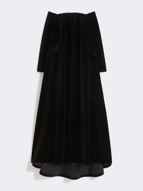 Long dress in sateen velvet