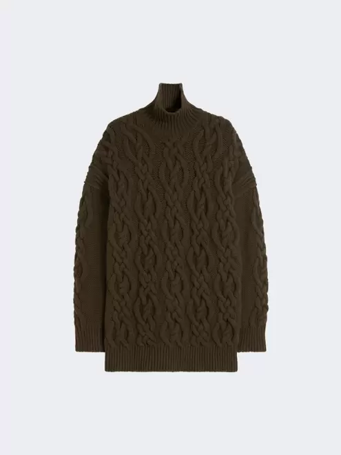 Wool and cashmere cable-knit dress