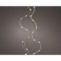 100 Multicoloured Battery Operated Micro String Lights (Silver Wire)