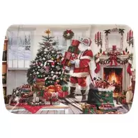 Santa on Christmas Eve Small Tray