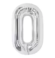 Lets Party Silver Foil 0 Balloon