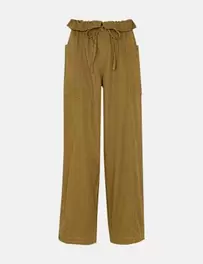 Lyocell Rich Paperbag Straight Leg Trousers