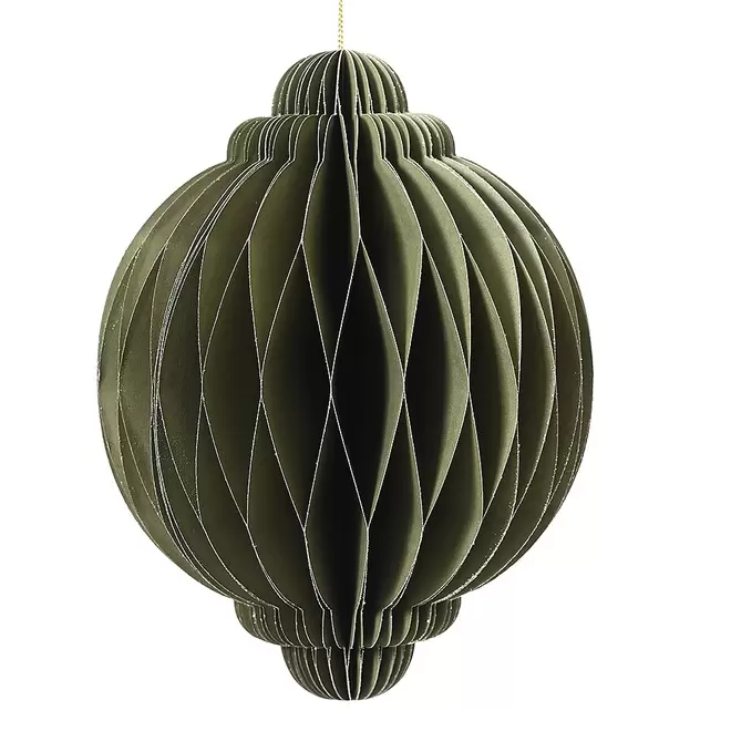 Decoris Green Paper Onion Hanging Decoration (15cm)