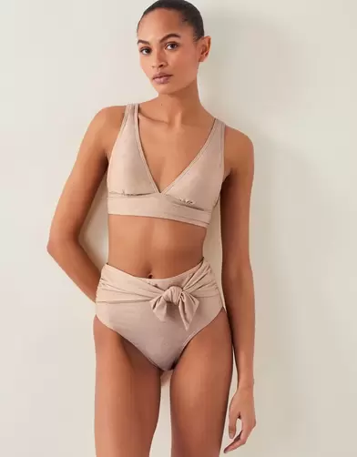 Kiki Glitter Triangle Bikini Top Gold