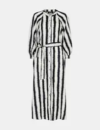 Pure Lyocell Striped Midi Shirt Dress