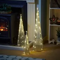 Silver Sparkly Treebelisks - Set of 3