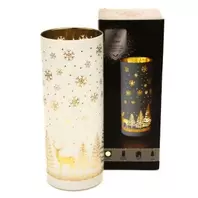 Skyline Print Frosted LED Lantern