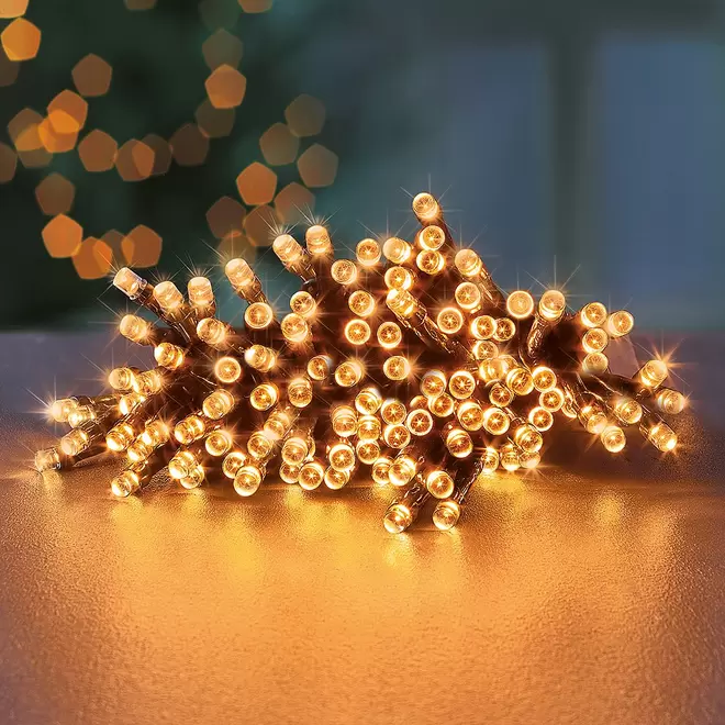 Premier Vintage Gold Battery Operated Timer Lights (100 LEDs)