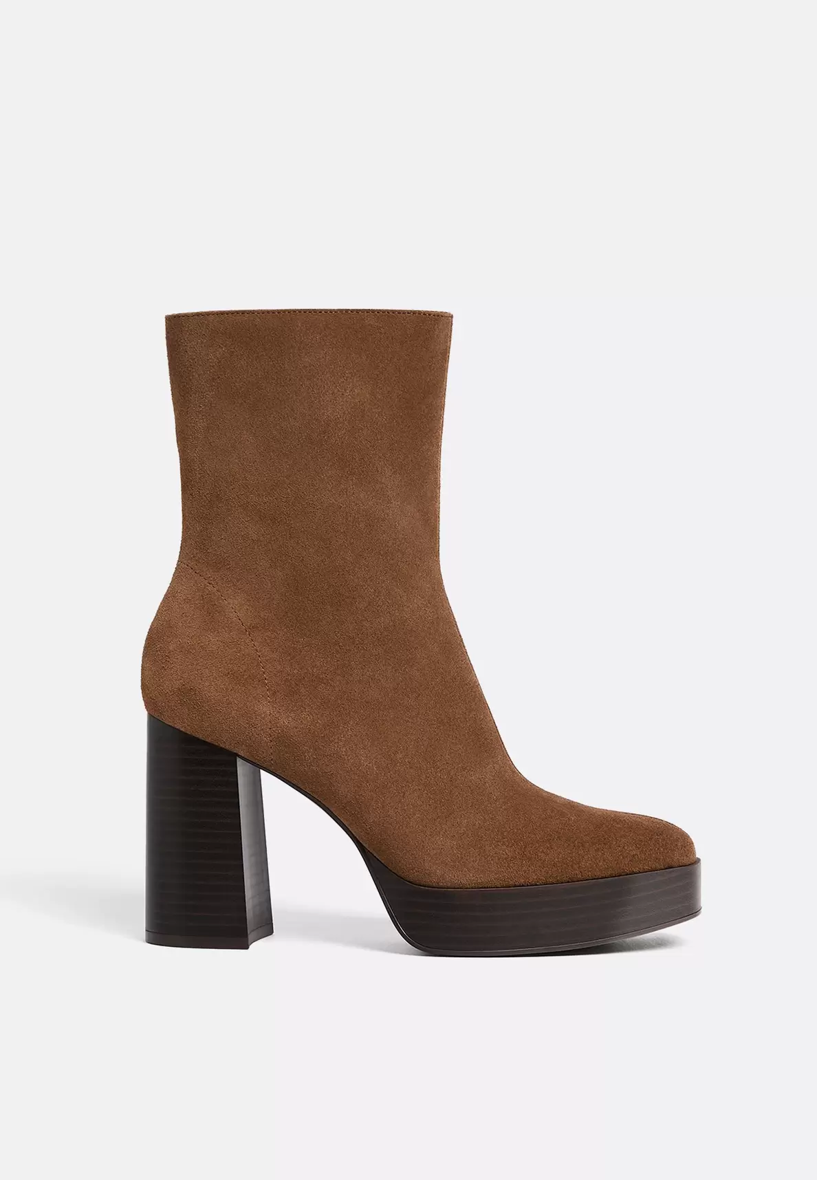 Leather high-heel ankle boots