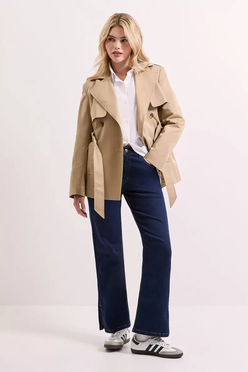 Double Breasted Belted Trench Coat