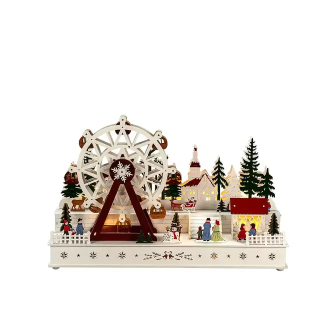Konstsmide Ferris Wheel Wooden LED Village