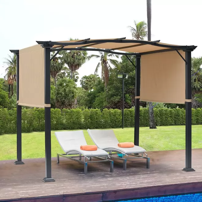 Outsunny 2.96 x 2.45m Outdoor Retractable Pergola