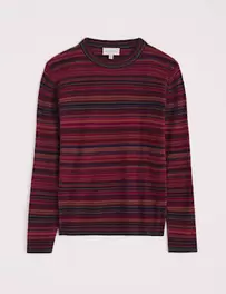 Lambswool Rich Crew Neck Ribbed Jumper