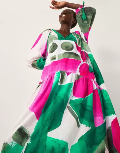 Miley Colour Block Midi Dress Green