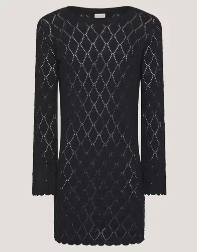Knit Cover Up Dress Black
