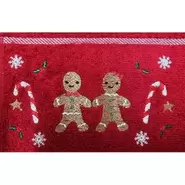 Kitchen Tea Towel Gingerbread On Red