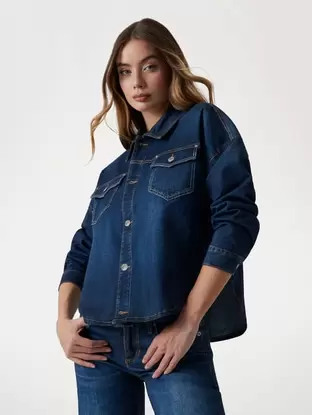Denim shacket