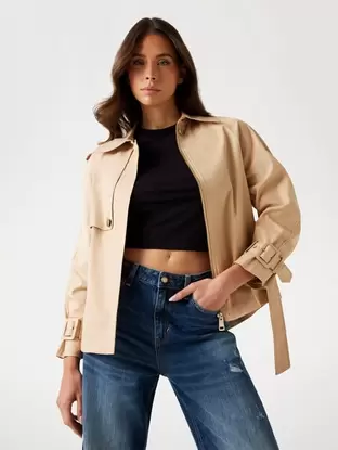 Cropped trench coat