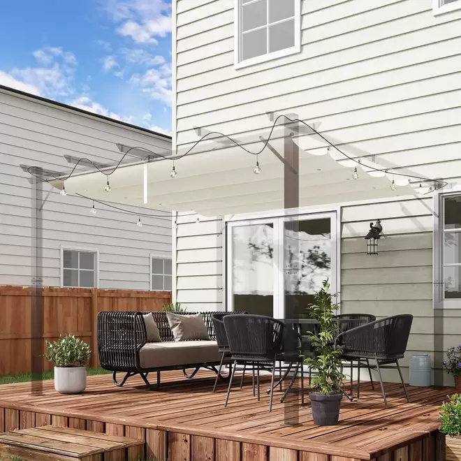 Outsunny Cream Pergola Canopy Replacement Top 3 x 3m