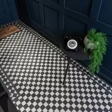 Churchill Snow & Midnight Chequer Mosaic Tiles