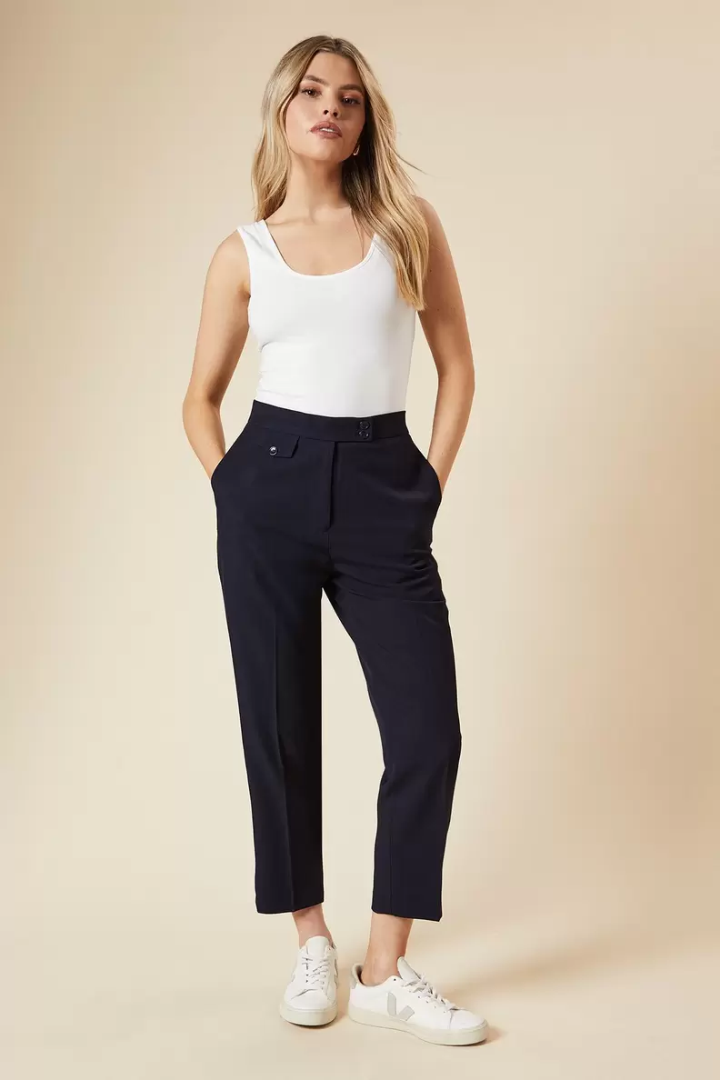 Tab Detail Capri Trouser