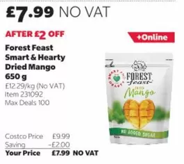 Feast - Forest  Smart & Hearty Dried Mango 650 g