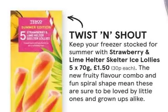 Sure - Strawberry & Lime Helter Skelter Ice Lollies