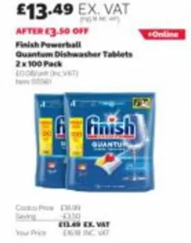Finish - Powerball Quantum Dishwasher Tablets 2 x 100 Pack