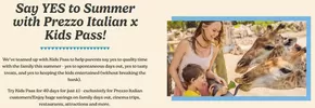 Prezzo catalogue in Edinburgh | Say Yes To Summer With Prezzo Italian X Kids Pass | 2025-08-27T00:00:00.000Z - 2025-09-23T00:00:00.000Z