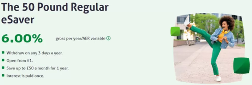 Yorkshire Building Society catalogue | The 50 Pound Regular E Saver | 2025-09-19T00:00:00.000Z - 2025-12-31T00:00:00.000Z