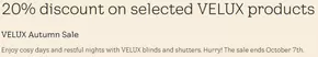 20% Discount On Selected Velux Products 