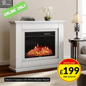TJ Hughes catalogue in Lancaster | Electric Fireplace With White Wooden Mantel | 2025-10-06T00:00:00.000Z - 2025-10-27T00:00:00.000Z
