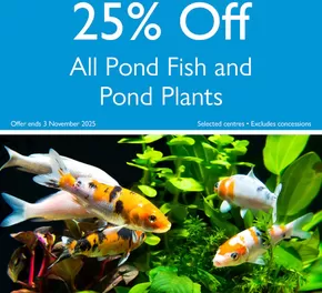 Squires Garden Centres catalogue in Melton Mowbray | 25% Off All Pond Fish And Pond Plants | 2025-10-08T00:00:00.000Z - 2025-11-03T00:00:00.000Z