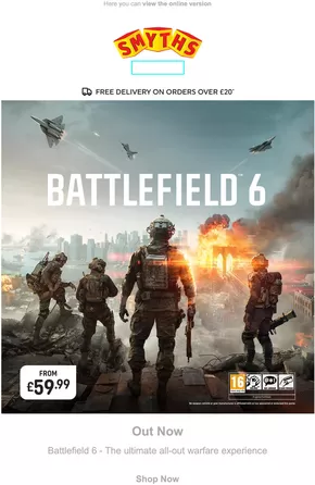Smyths Toys catalogue in Greenford | Battlefield 6 | 2025-10-10T00:00:00.000Z - 2025-10-15T00:00:00.000Z