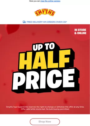 Smyths Toys catalogue | Up To Half Price, | 2025-10-29T00:00:00.000Z - 2025-11-06T00:00:00.000Z