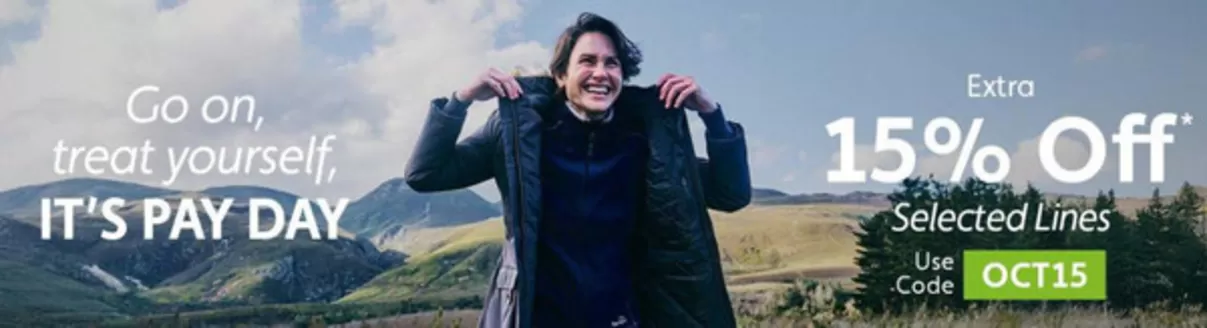 Millets catalogue in Liverpool | Go O ne Treat Yourself It's Pay Day | 2025-10-29T00:00:00.000Z - 2025-11-15T00:00:00.000Z